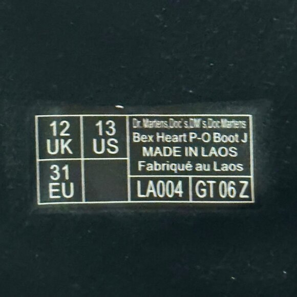 Dr. Martens Girl Pink Bex Heart Leather Boots Size 13 US Zip Side Closure NWOB - Picture 11 of 13